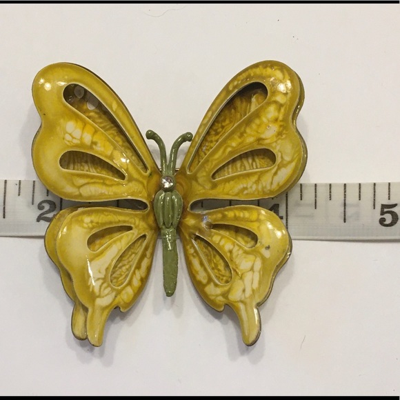 Vintage Handpainted Butterfly Brooch - Picture 4 of 5